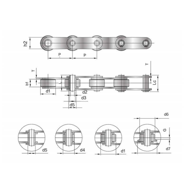Hollow pin Conveyor Chain (FVC-sarja) Euroopan markkinoille